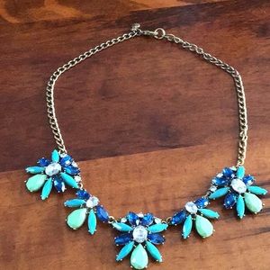 Blue and green statement necklace